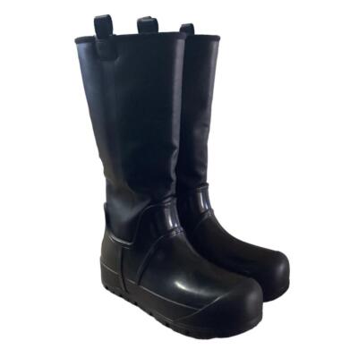 UGG Tall Boots Womens 39 Black Raincloud Waterproof Rubber Shoes