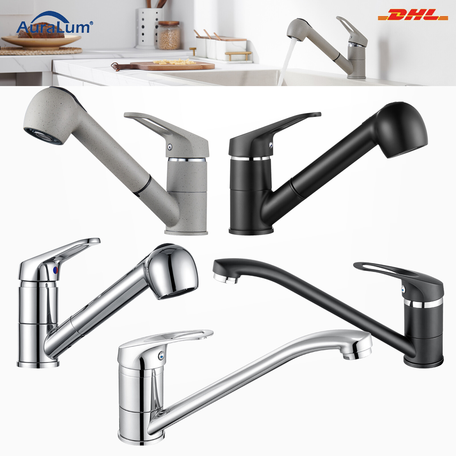 Wasserhahn Küchenarmatur Einhebelmischer Mischbatterie Spüle Armatur für Küche