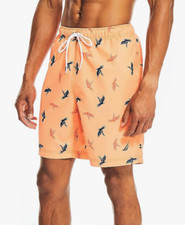 Nautica Men's Standard Sustainably Crafted 8" Parrot Print Quick-Dry Swim, XXL