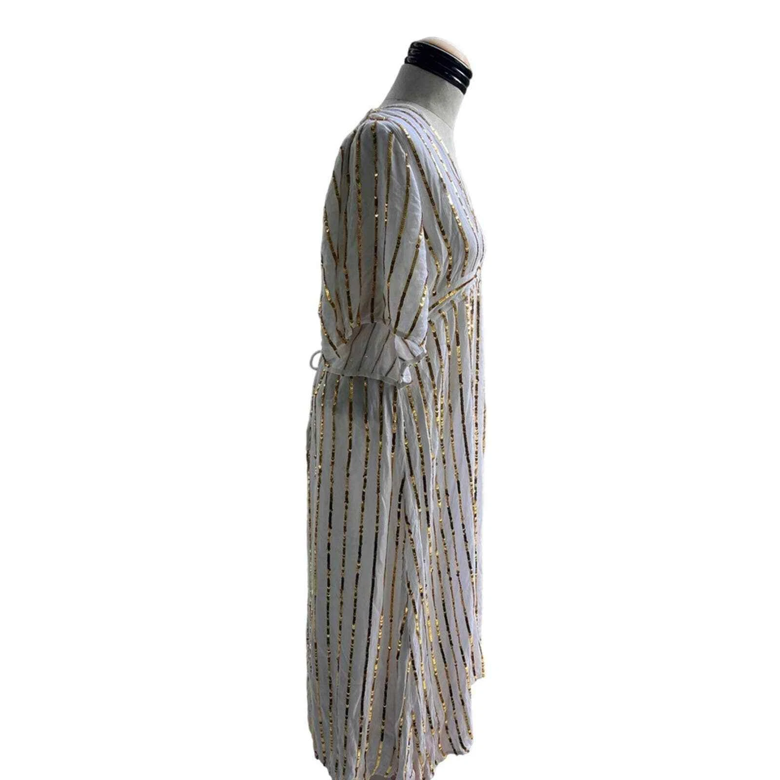 OFF WHITE Abito Revolve Sundress Carolina in bianco e oro taglia unica