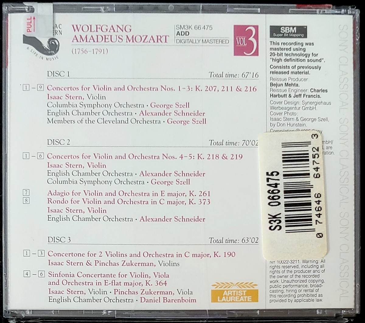 Mozart: Violin concertos Nos. 1-5; Sinfonia concertante, K