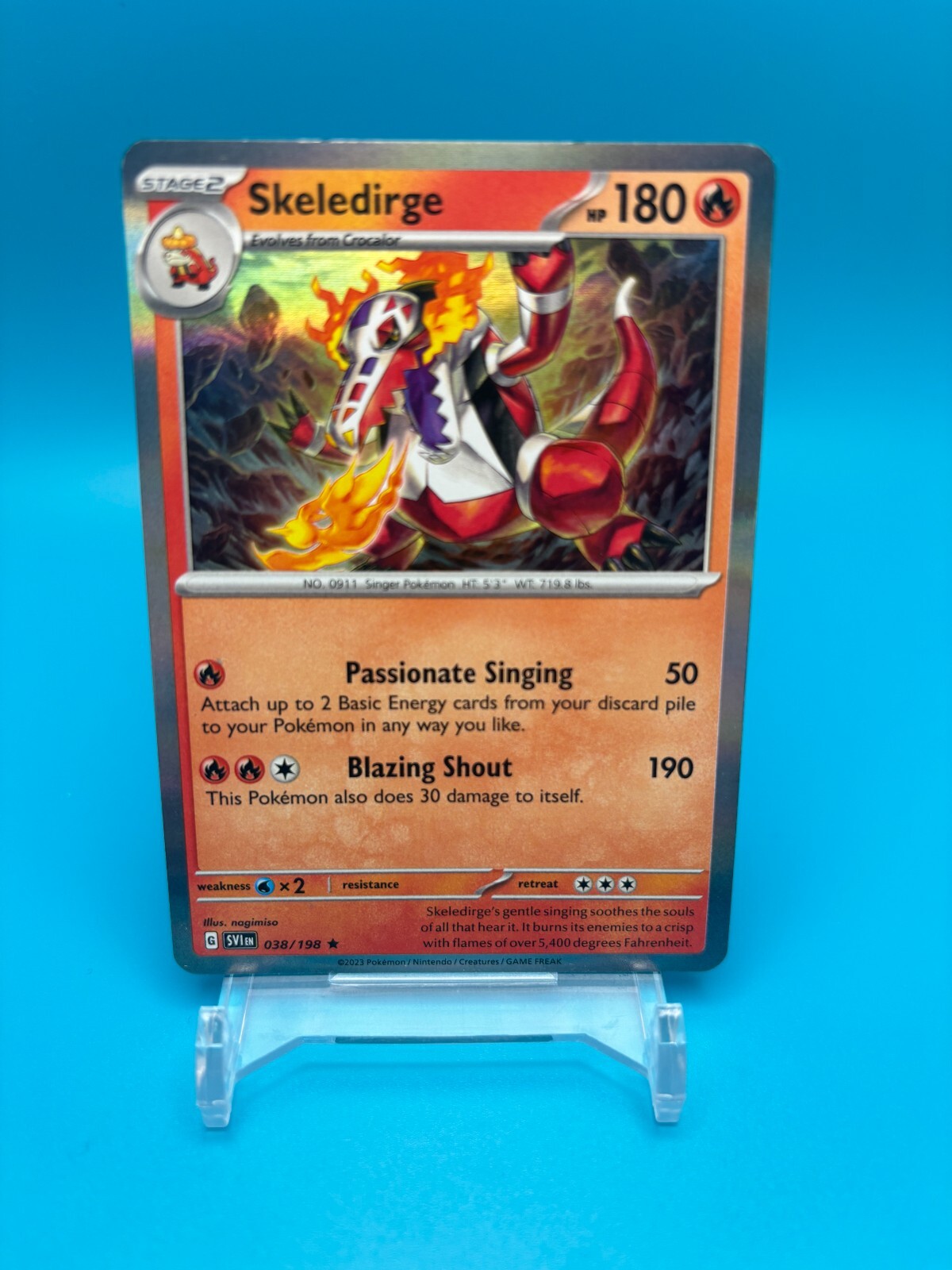 Skeledirge Pokémon Card TCG 38/198 Scarlet &amp; Violet Holo Rare Near Mint ...