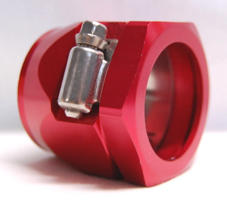 Red Ano Aluminum Magna Clamp 5/8" ID 1" Max OD Heater Hose Fuel Line Hose End - Image 3 of 3