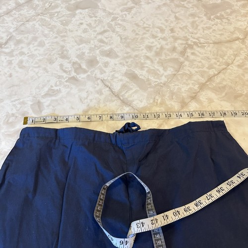 Landau Dark Blue Scrub Pants Polyester/ Cotton Blend Drawstring - Picture 4 of 5