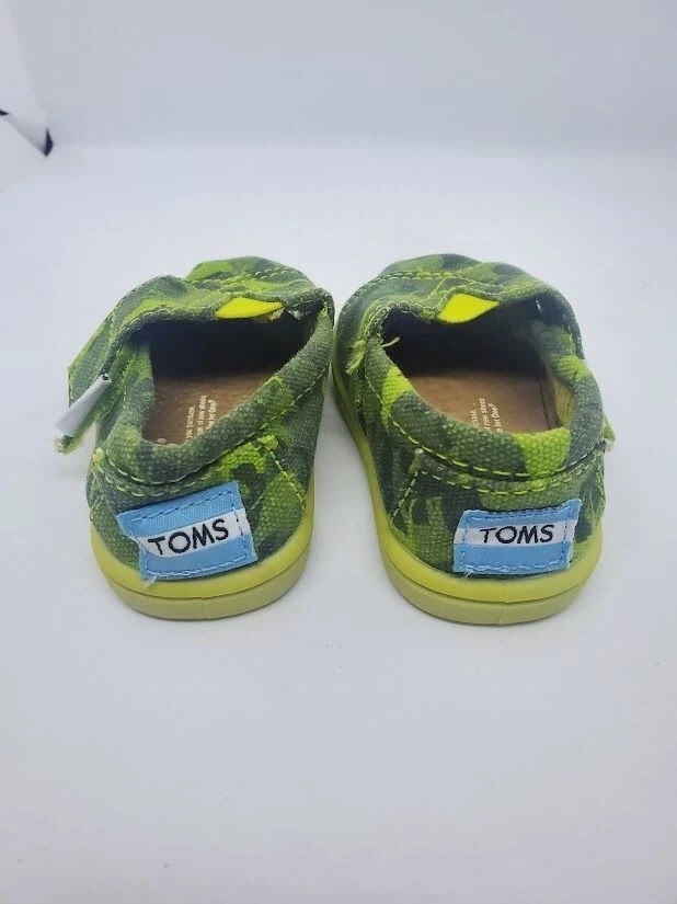 Toms Toddler Slip-On Shoes Camo Green Canvas Size 3 - Image 4 of 4
