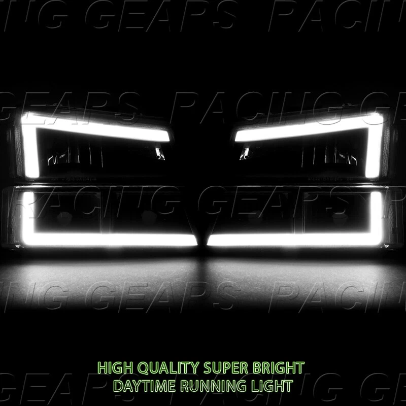 FAROS DE HUMO BARRA LED 4 PIEZAS APTOS 03-07 CHEVY SILVERADO 1500 2500 3500 AVALANCHA Foto 4 de 4