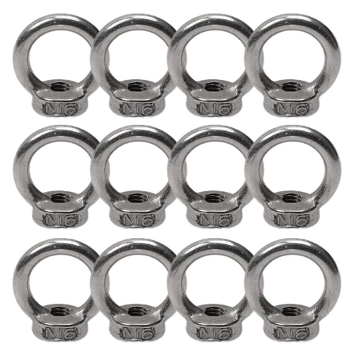M6 Eye Nut Lifting Ring Shoulder Nuts Threaded Stainless Steel 304 Roof Rack 12x