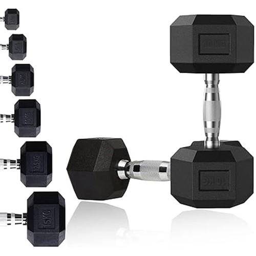 Hex Dumbbells Rubber Weight Set Home Gym Tricep Hexagonal Ergo Fitness Training - Picture 17 of 49