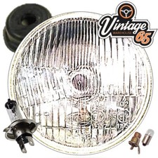 5.75" 5 3/4" CLASSIC CAR SEALED BEAM HEADLIGHT HALOGEN H4 CONVERSION PLUS PILOT