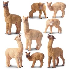 TOYMANY 8PCS Alpacafguure Animal Figure Alpaca Model Real and Child Real