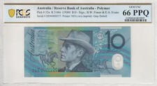 Australia 1994 Fraser Evans $10 Banknote Grey Dobell PCGS 66 PPQ