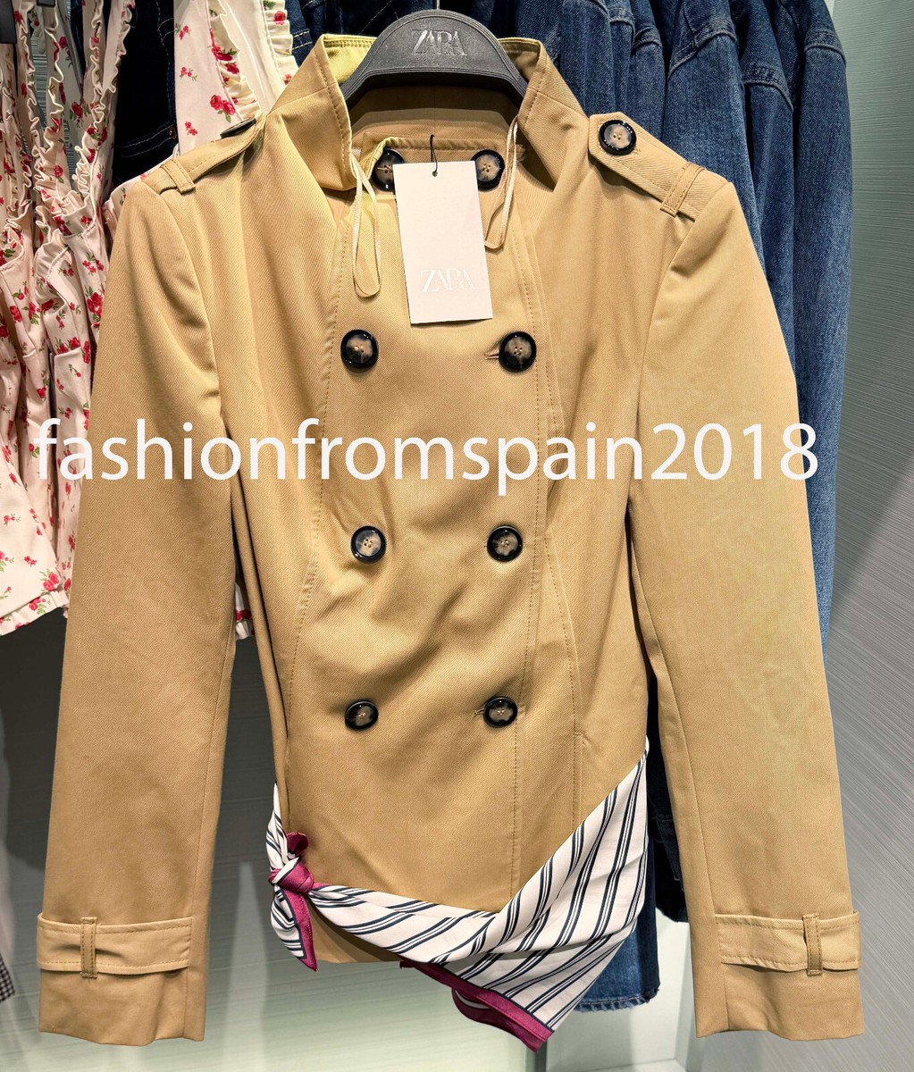 ZARA プリントスカーフショートトレンチコート 2010/710 プリントスカーフショートトレンチコート - タバコ | ZARA Japan