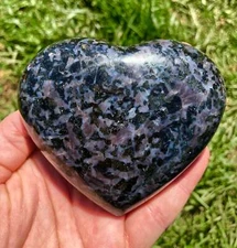 Indigo Gabbro Heart (Large) Mystic Merlinite, Indigo Gabbro from Madagascar