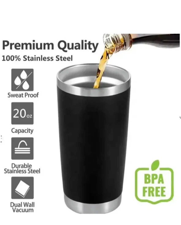 tumbler 20 oz Stainless Steel Laser Engraved with metal straw and brush cleaner.
