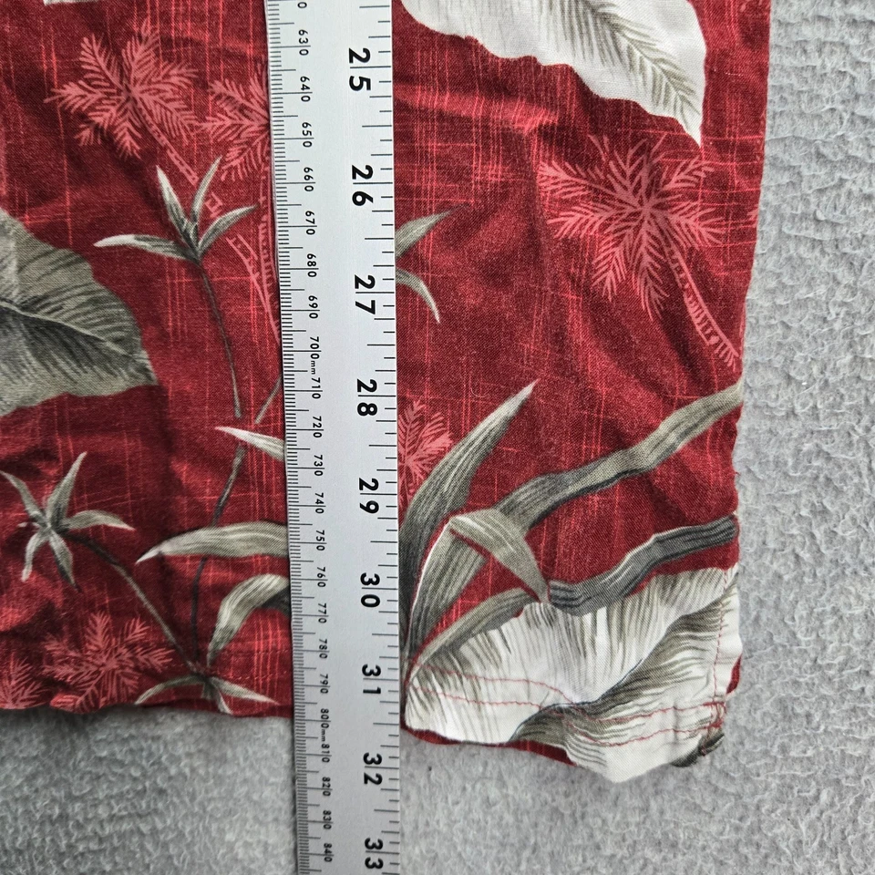 Camisa The Foundry Hombre LT Roja Floral Camisa Hawaiana Manga Corta Rayón Foto 2 de 4