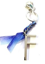 Letter F Keychain Personalized Silvertone Keyring Initial F Purse Clip GANZ Gift