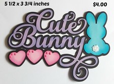 CUTE BUNNY TITLE Easter boy girl 3D die cut scrapbook paper piecing by Rhonda