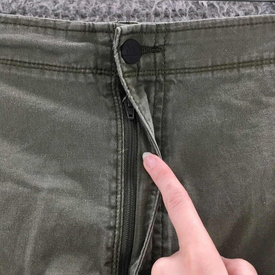 Pantalones Cortos Carga REI Para Hombre 42 (real 44x8.5) Verde Mezcla Algodón Tiro Alto Cremallera Mosca Foto 3 de 4