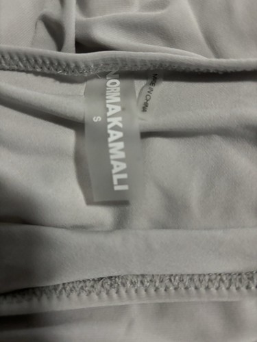 Norma Kamali Diana Bra One Shoulder Shirred Draped Top Fog Small NWT - Picture 10 of 10