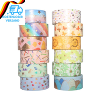 Yubx 12 Rollen Washi Tape, Masking Tape Set Goldfolie Blume Dekoratives Klebeban