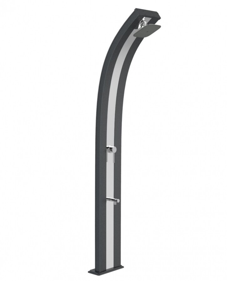 Doccia Arkema Dada Alluminio 40 Lt Colore Antracite + Fascia Inox Con Lavapiedi