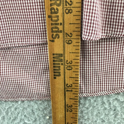 Geoffrey Beene Button Down Dress Shirt Mens Large Burgundy 80's 2 Ply Pinpoint - Picture 5 of 11
