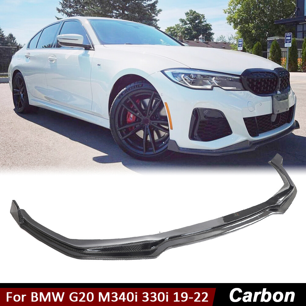 Fits BMW G20 M340i 330i 2019-2022 Carbon Fiber Front Bumper Lip Spoiler Splitter