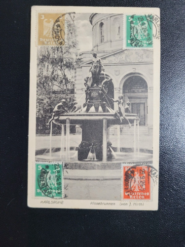 Deutsche Reich - Postcard with Mi 355, 356 & 357 dated 29/09/1924 - nice piece.