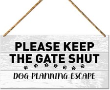 Funny Dog Sign for Front Door, Planning Escape, Beware of Warning F