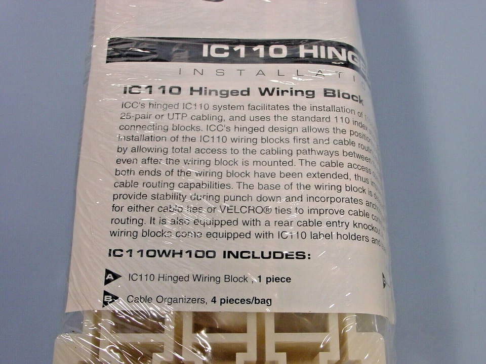 *ICC IC110H1004 Hinged Wiring Block Kit For 110 Installations - Image 4 of 4