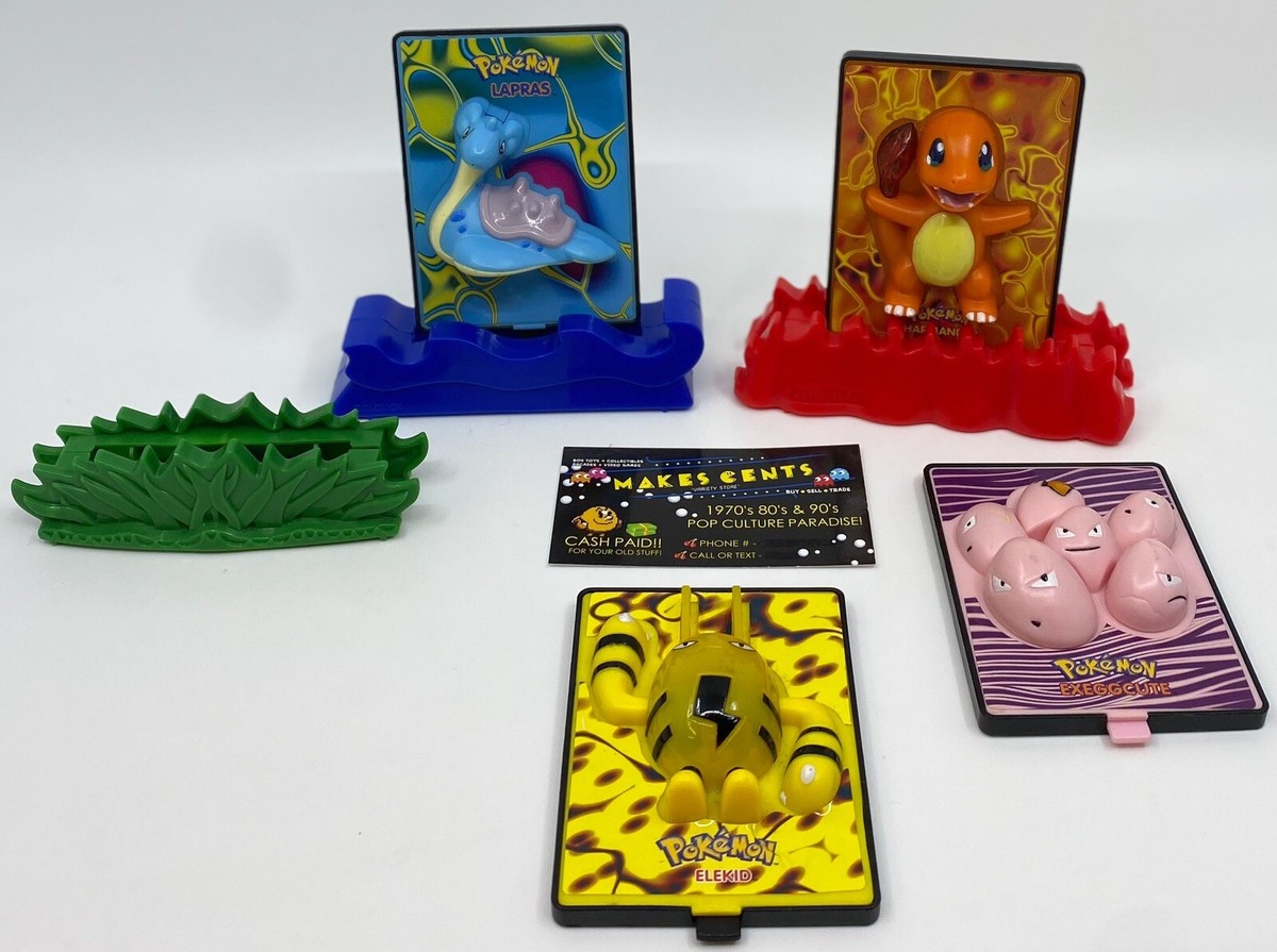 Lot Of 4 - Pokemon Cards And 3 Bases - Burger King Power Card 2000