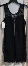 NEW Mud Pie Small Black Lace Scoop Neck Sleeveless Lined Sexy Black Dress