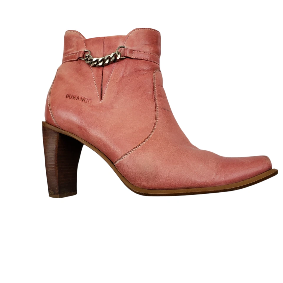 Durango VTG Women's Boots Size 8 1/2 M Leather Square Toe and Heel Ankle Zipper - Image 2 of 4