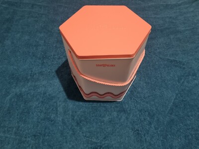 SEIFE & GLORY PINK WEISS WIRLWELLE SECHSECK FORM DECKELGRIFF AUFBEWAHRUNG GESCHENKDOSE BOX