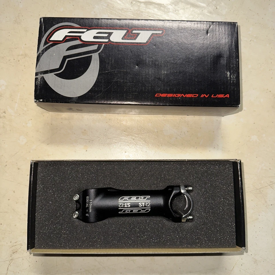 Felt ST-12 Bike Stem bicycle 110mm 26.0mm 1” Inch Black Zero 0 degrees 3D Forged - Image 2 of 4