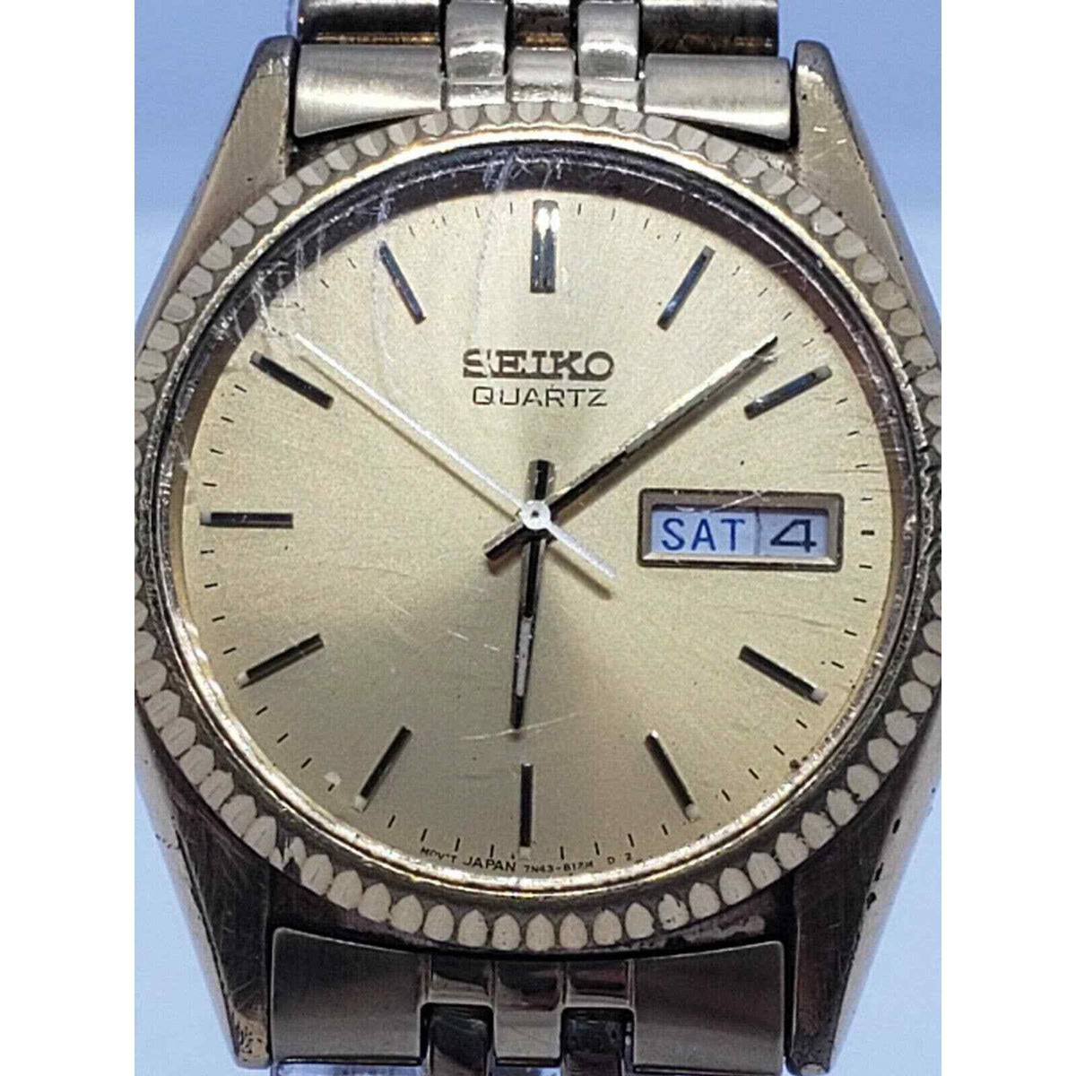 Vintage Men's 1990s SEIKO Gold-Tone Presidential, Day/Date Vintage Men's 1990s SEIKO Gold-Tone Presidential, Day/Date