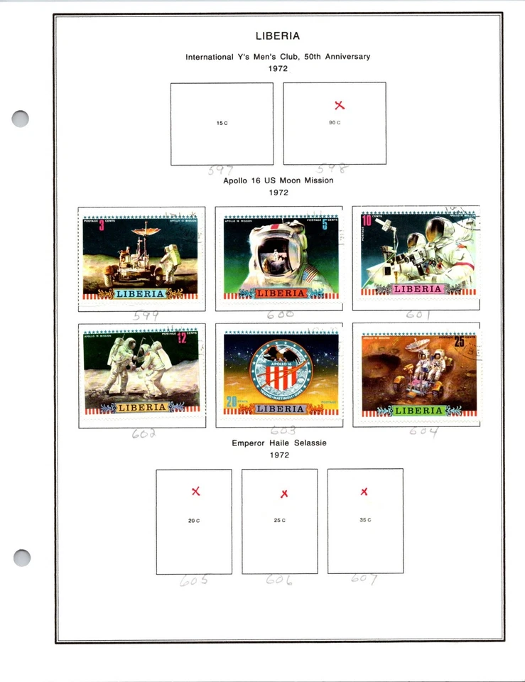 Colección de estampillas de Liberia #'S RANGO desde # 541-1138 NO COMPLETA (aprox. 370) Foto 4 de 4