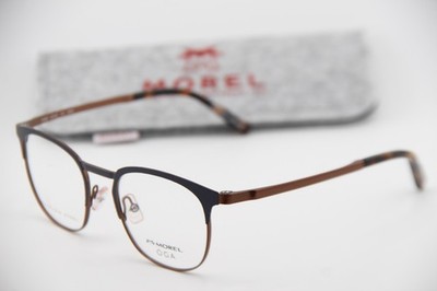 NEW MOREL OGA 10154O BM03 BLUE BROWN HAVANA AUTHENTIC W/CASE EYEGLASSES 50-20 K1