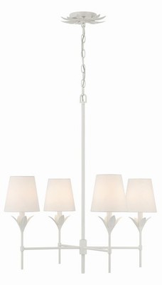Matte White Four Light Chandelier from the Broche Collection