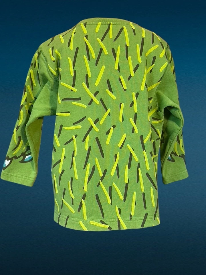 Oilily Boys Size 104/ 4-5y  ~Green Monster Face~ Pullover / Jumper Sweatshirt - Image 2 of 4