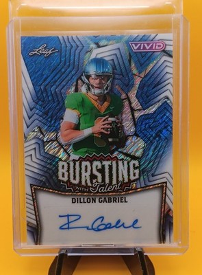 2025 Leaf Vivid Dillon Gabriel Auto /6 Bursting With Talent Autograph Blue...
