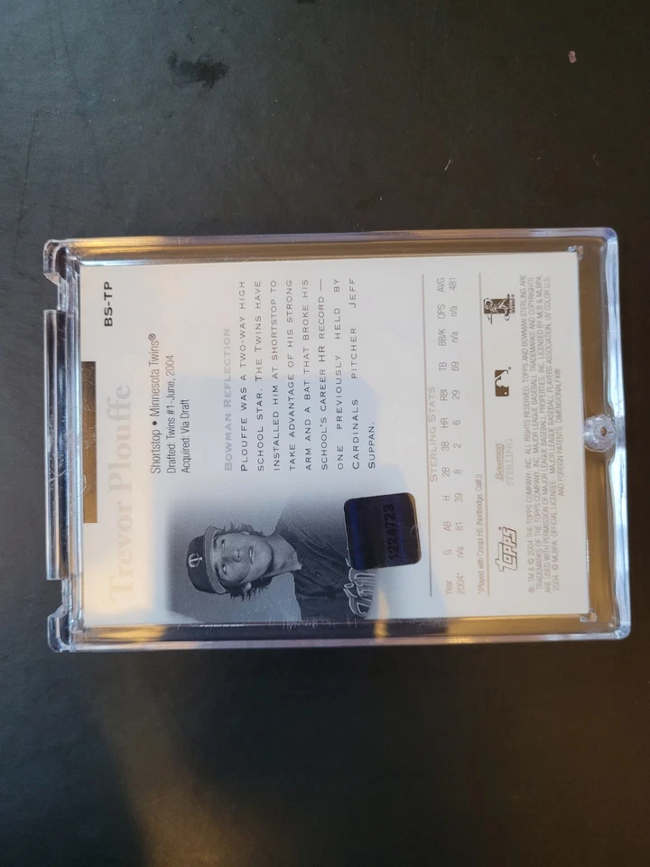 2004 Bowman Sterling Trevor Plouffe Rookie Auto Jersey RC #BS-TP Twins - Image 4 of 4