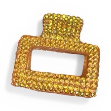 Gold Rhinestone Rectangle Hair Claw Clip for Women Teens All Hair Types