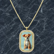 Gorgeous Cute Dog Puppy Pendant Necklace Image Design Beautiful Gold Tone Gold