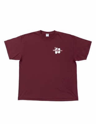 Trader Joes Unisex T-Shirt SzXL Maroon Hibiscus Short Sleeve Port&Company Cotton