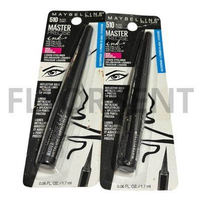 X2 Maybelline Master Precise Waterproof Eyeliner, 510 BLACK COMET NIB