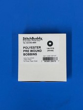 White Sided Embroidery Bobbin Thread, Prewound, 144pcs, 145 yds, Size L