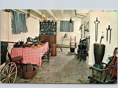 Curtis-Lee Mansion Winter Kitchen Fairfax VA Linen Postcard