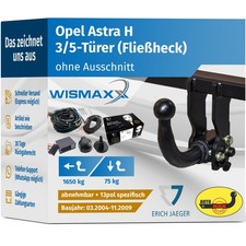 ANHÄNGERKUPPLUNG abnehmbar für Opel Astra H GTC 04-09 +13pol E-Satz Erich J