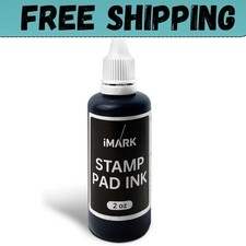 iMARK Premium Refill Ink for Self-Inking Stamps Daters Stamp Pads 2 oz Black
